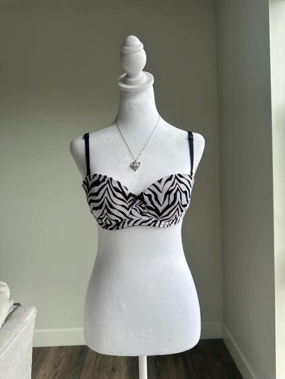 Rue21 Zebra Print Underwire Strappy Balconette Bra 34B